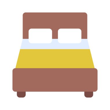 Çift Yatak simgesi vektör illüstrasyonu 