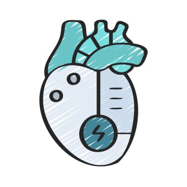 Robot Kalp Web simgesi vektör çizimi