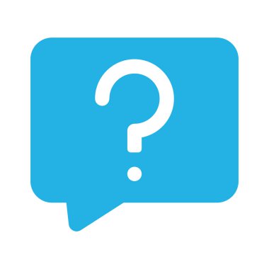 Soru İşareti ileti ikonu vektör illüstrasyonu 