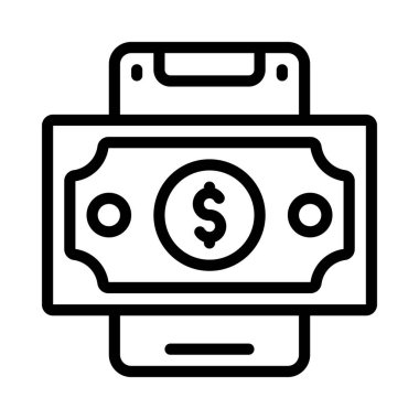 Mobil Finans Web simgesi vektör illüstrasyonu