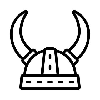 Viking Miğfer Web simgesi vektör illüstrasyonu