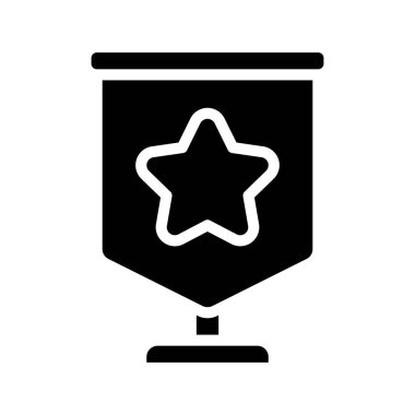 Flag Stand Banner web simgesi vektör illüstrasyonuName