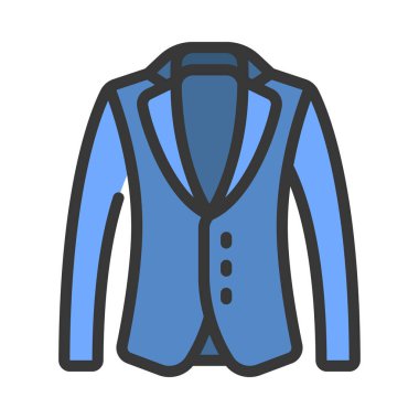 Takım Elbise Ceketi Web simgesi vektör illüstrasyonu