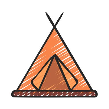 kamp çadırı simgesi, vektör illüstrasyonu 