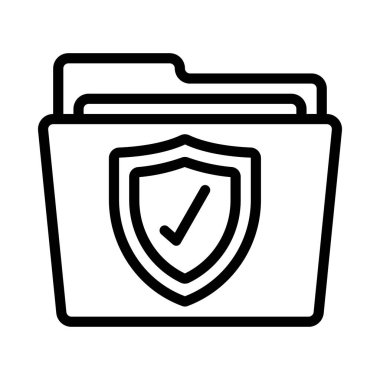 Klasör koruma simgesi, vektör çizim 