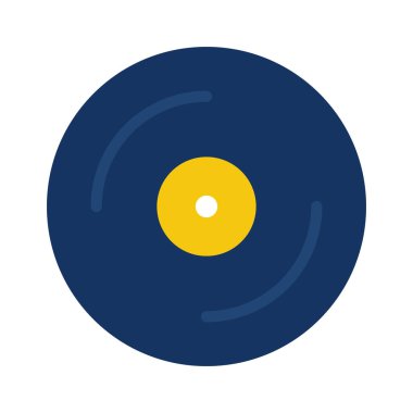 Müzik Kaydı Disk Web simgesi vektör illüstrasyonu