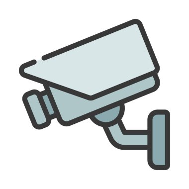 Güvenlik kamerası ikonu. ana hatlı cctv kamera vektör simgesi 
