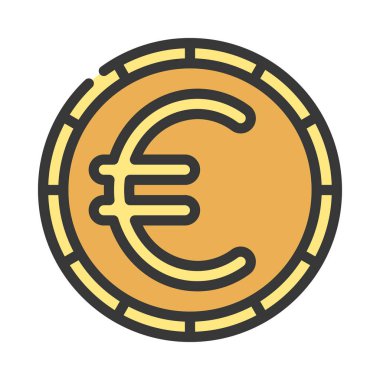 Avro sikkesi para simgesi doldurulmuş dış hat biçimi       