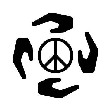 Eller Barış Etrafındaki İşaret Ağı vektör çizimi