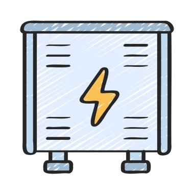 Substation Machine web simgesi vektör illüstrasyonu