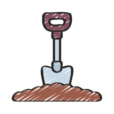 Kürek Yer Ağı ikon vektör illüstrasyonunda