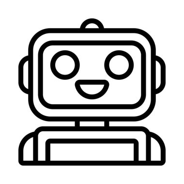Robot karakter ikonu vektör çizimi tasarımı