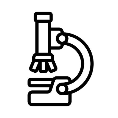 Laboratuar mikroskobu ikonu. Web için basit bir mikroskop vektör simgesi çizimi