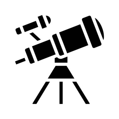 Beyaz arkaplanda teleskop simgesi vektör çizimi 