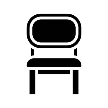 Yemek ahşap sandalye simgesi, vektör illüstrasyonu