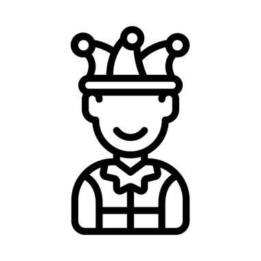 Court Jester web simgesi vektör illüstrasyonu