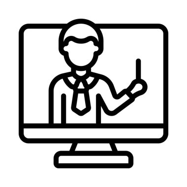 Çevrimiçi Öğretici Web simgesi vektör illüstrasyonu