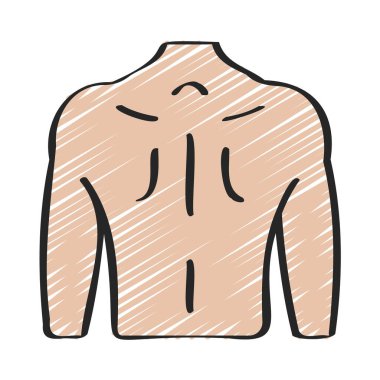 Erkek Sırtı ağ ikonu vektör illüstrasyonu