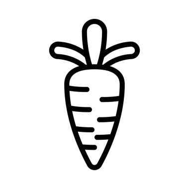  Havuç vektör simgesi. Beyaz arkaplanda basit vektör sembolü