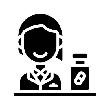 Eczacı web simgesi vektör illüstrasyonu