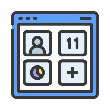 Gösterge Paneli Parçacıkları Web simgesi vektör illüstrasyonu