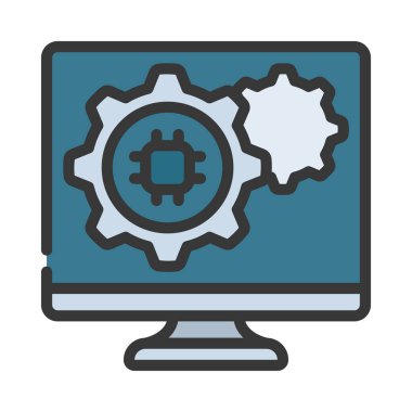 Bilgisayar Bakım simgesi, vektör illüstrasyonu 