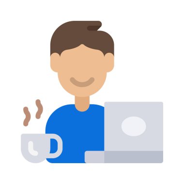 Serbest Çalışan Erkek Ağ ikonu vektör çizimi