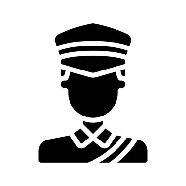 Güvenlik Adamı Avatar web simgesi vektör illüstrasyonu