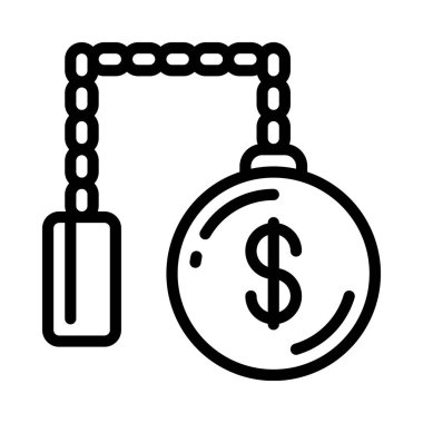 Borç web simgesi vektör illüstrasyonu