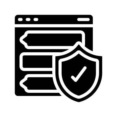 İleti Zinciri Koruma simgesi, vektör illüstrasyonu 