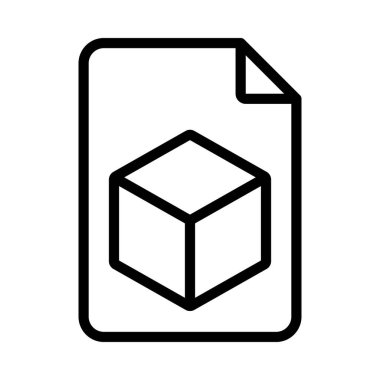 3B Tasarım Dosya simgesi, vektör illüstrasyonu