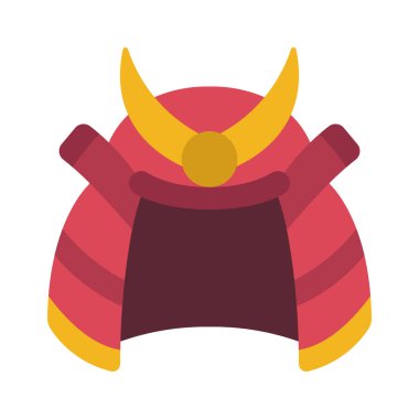 Samuray Miğferi Web simgesi vektör illüstrasyonu