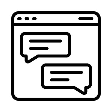 Çevrimiçi Web Sitesi Mesajlaşma simgesi, vektör illüstrasyonu