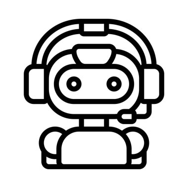 Robot simgesi, vektör illüstrasyonu basit tasarım