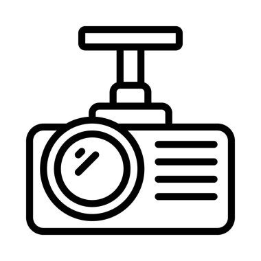 Asılan Projektör Web simgesi düz tasarım, vektör illüstrasyonu