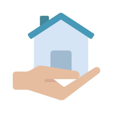 elle izole edilmiş simgeye sahip ev