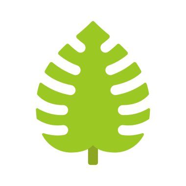 Beyaz arkaplanda yaprak simgesi, vektör illüstrasyonu 