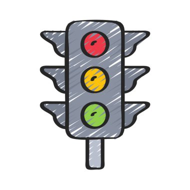 Trafik Işıkları simge resimleme arkaplanı 