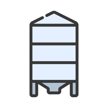 Tek silo düz simgesi, vektör illüstrasyonu 