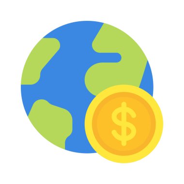 Para Dünyası web simgesi vektör illüstrasyonu
