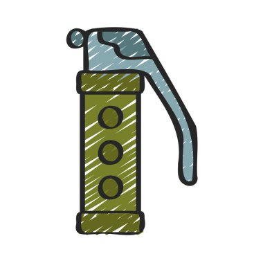 Duman Bombası Simgesi Basit Vektör İllüstrasyonu