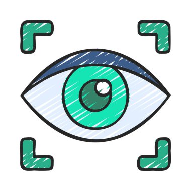 Retina Tarama Web simgesi vektör çizimi