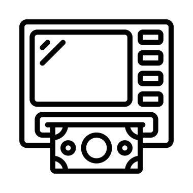 atm web simgesi vektör illüstrasyonu