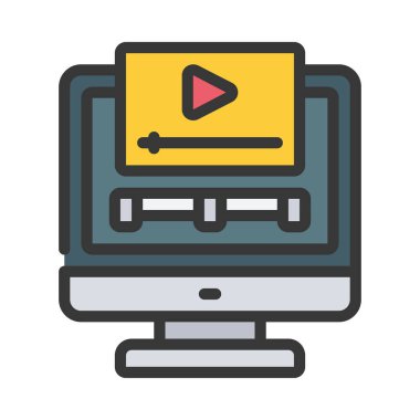 Video Düzenleme Uygulaması simgesi, vektör illüstrasyonu basit tasarım