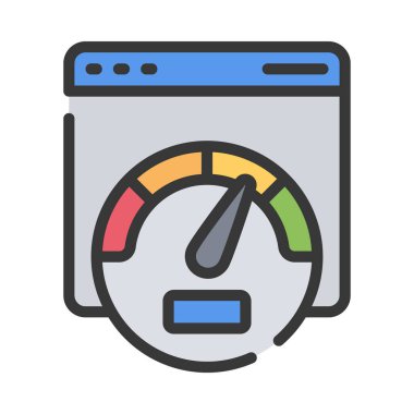 Performans web simgesi düz tasarım, vektör illüstrasyonu