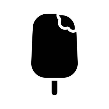 dondurma yassı simgesi, vektör illüstrasyonu