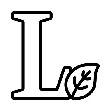 L düz simge, vektör illüstrasyonu 