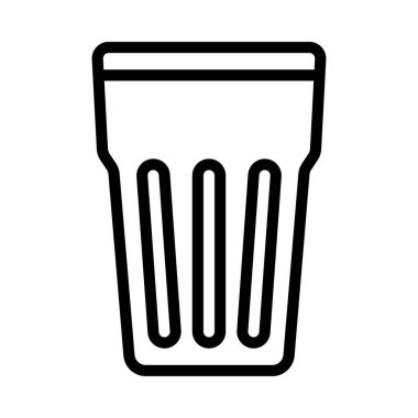 Uzun Cam Simgesi Basit Vektör İllüstrasyonu