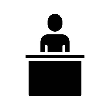 Masa Simgesi Basit Vektör İllüstrasyonunda Kişi
