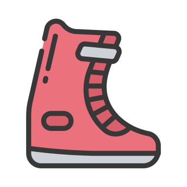 Snowboard Boots simgesi, vektör illüstrasyonu
